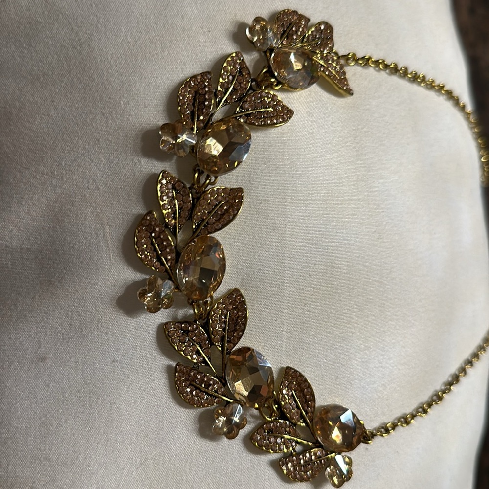 Amber Diamond Statement Necklace - image 2